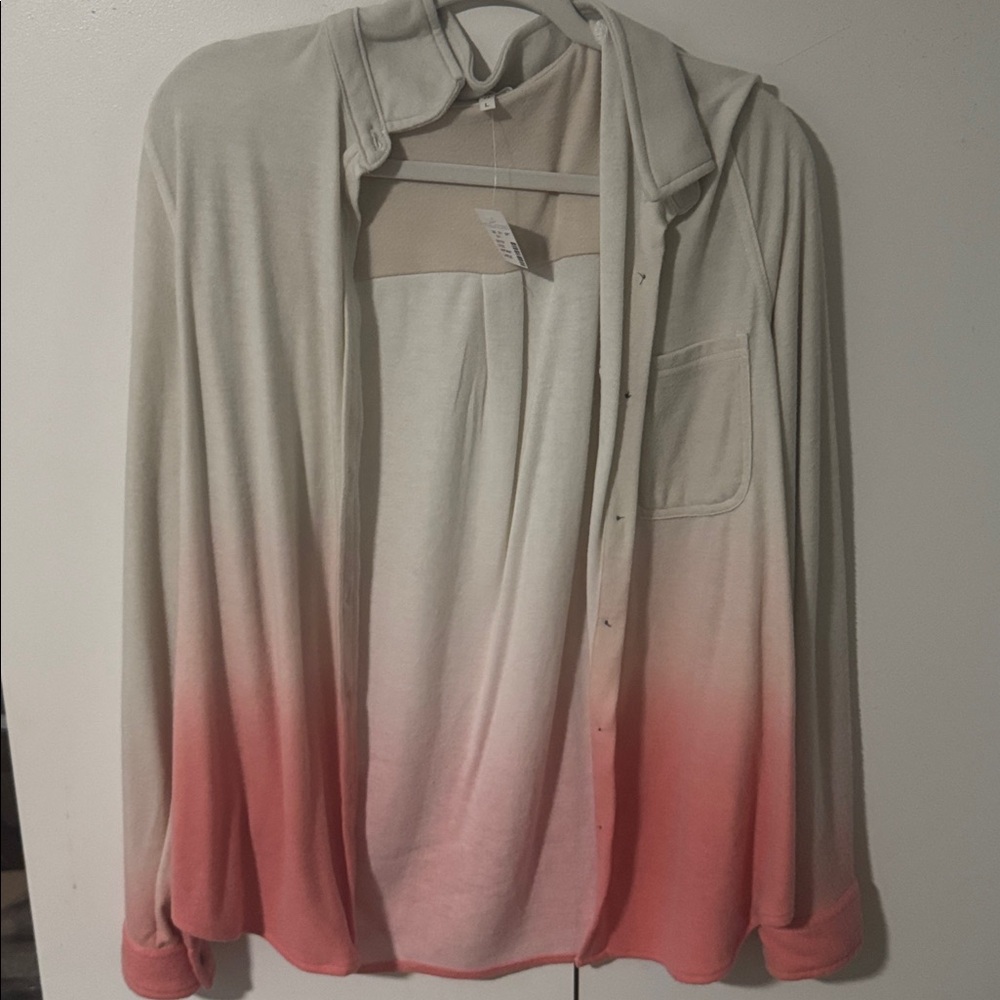 Maurices Pink and White button down
